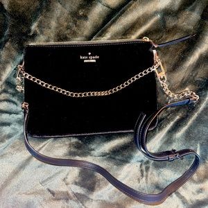 Kate Space Black Velvet Cross Body